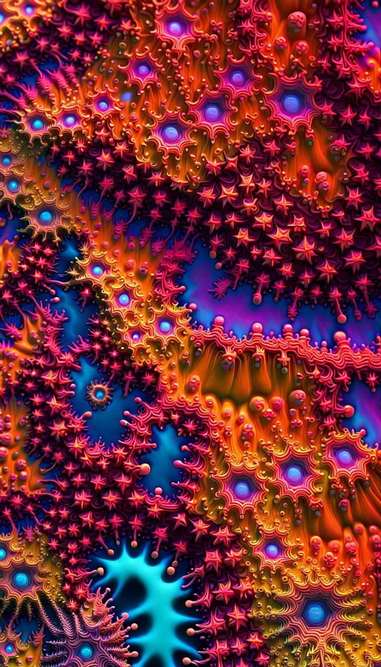 Neon Fractalism: Prebiotic to Biotic Matter Transition