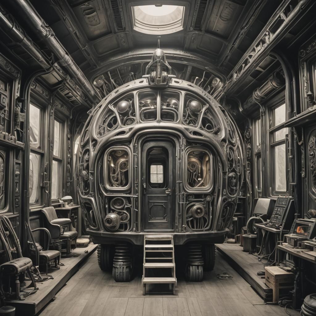 Surreal Mobile Home in Giger Style
