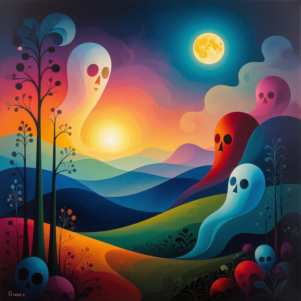 Ethereal Dreamscape: Thoughts and Passions in Surrealist Oil...