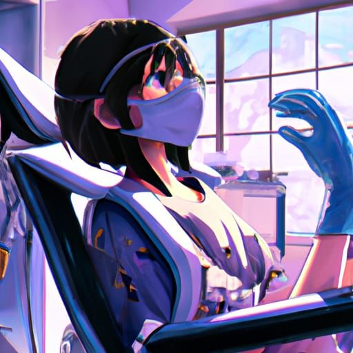 Girl in Dentist Chair: Studio Ghibli Anime