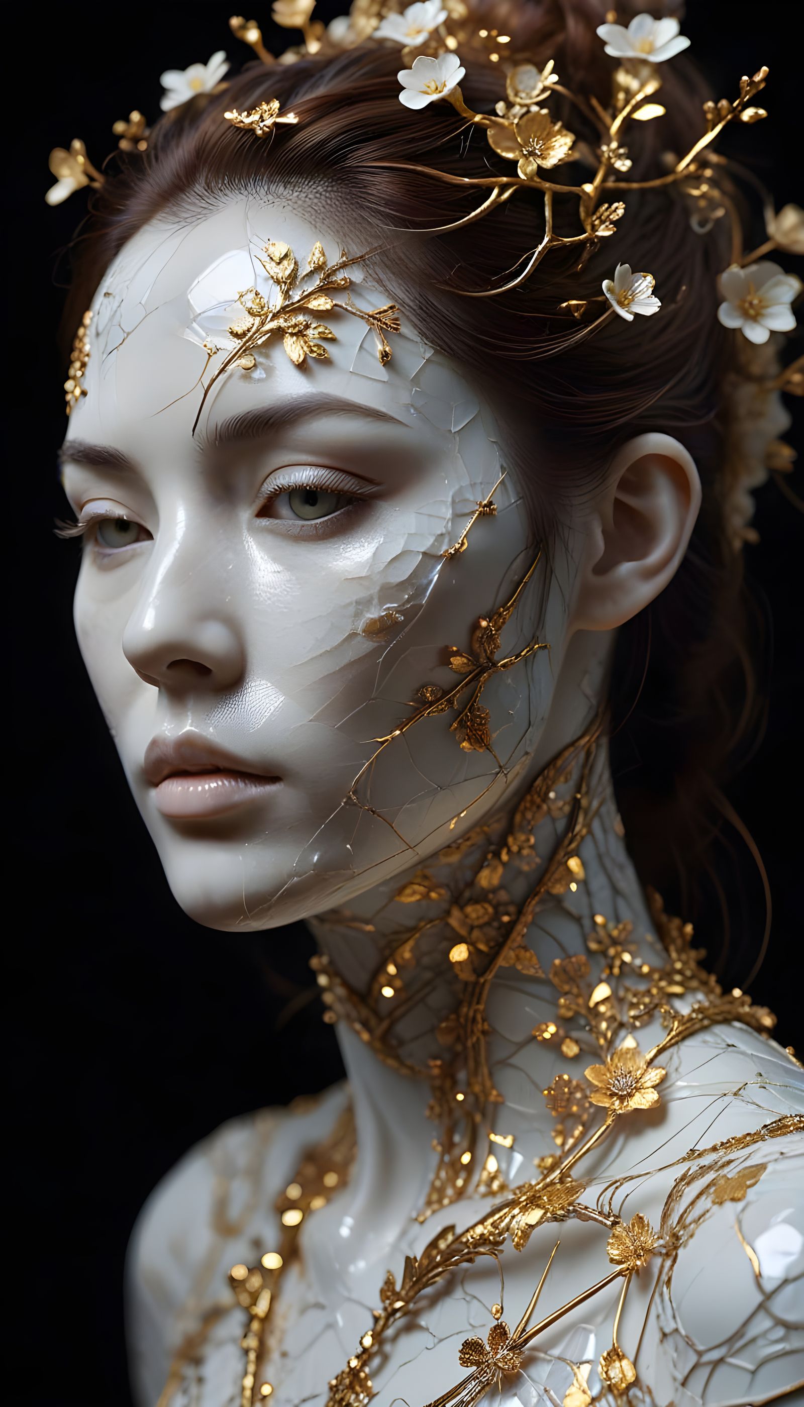 Resilient Beauty in Fractured Porcelain