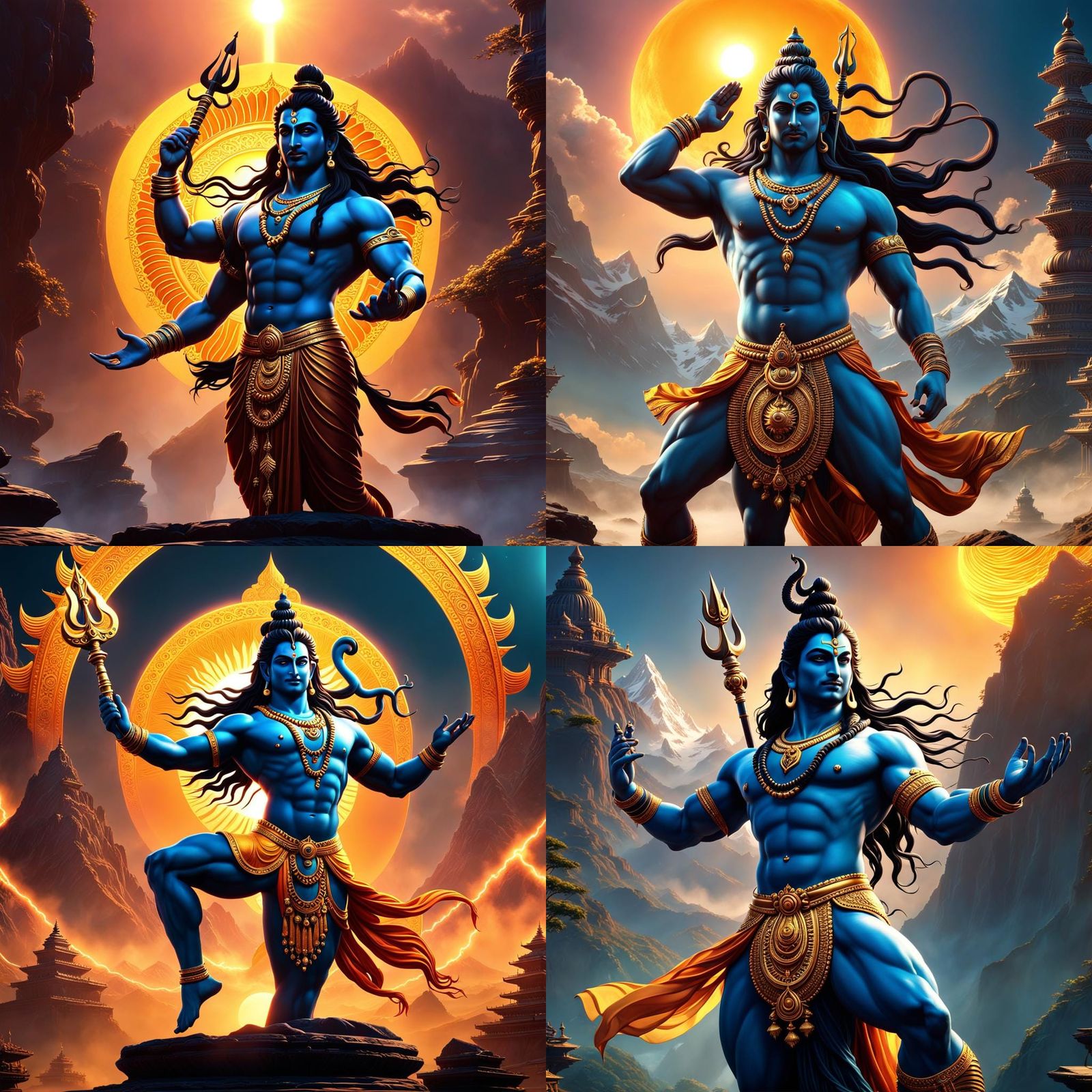 Rudra Avatar: Lord Shiva Dancing at Sunrise
