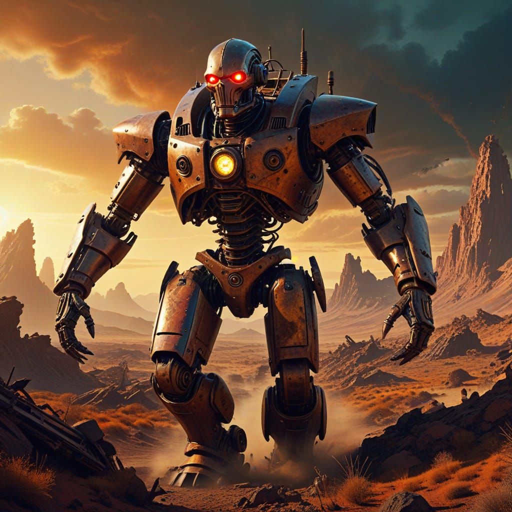 Epic Steampunk Automaton Dominates Alien Wastes
