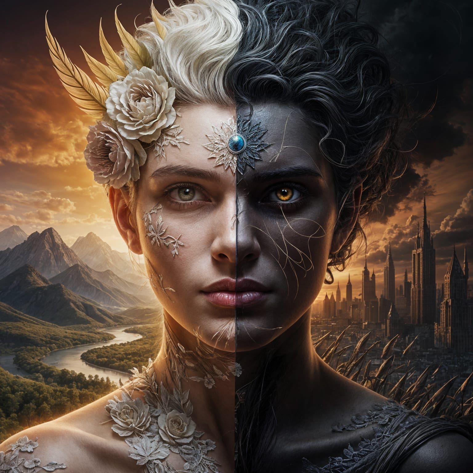 Dichotomy of Good and Evil: A Fantasy Portrait