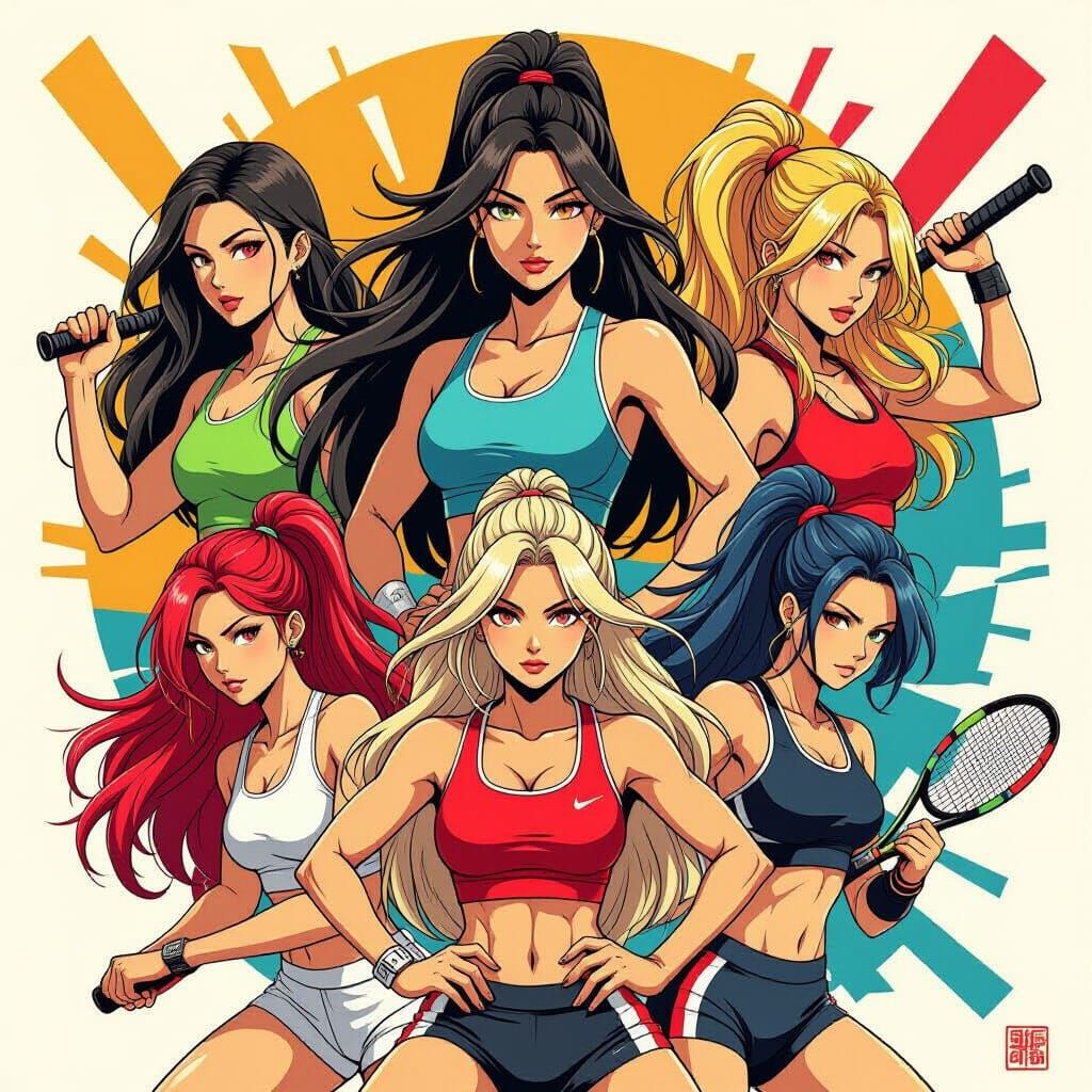 Women's Sports Poster: Dynamic Hair & Bold Graphics