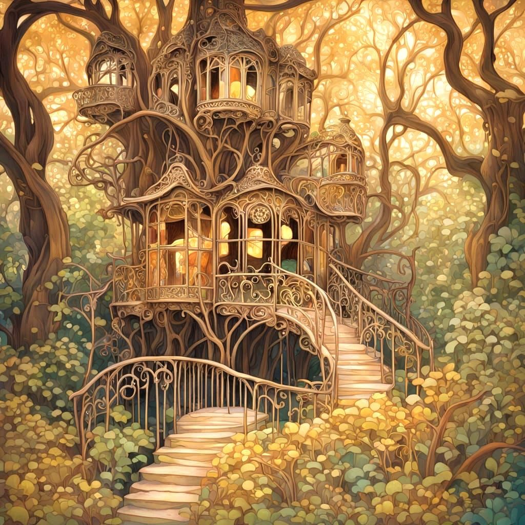 Art Nouveau Treehouse Inspired by Gaudi