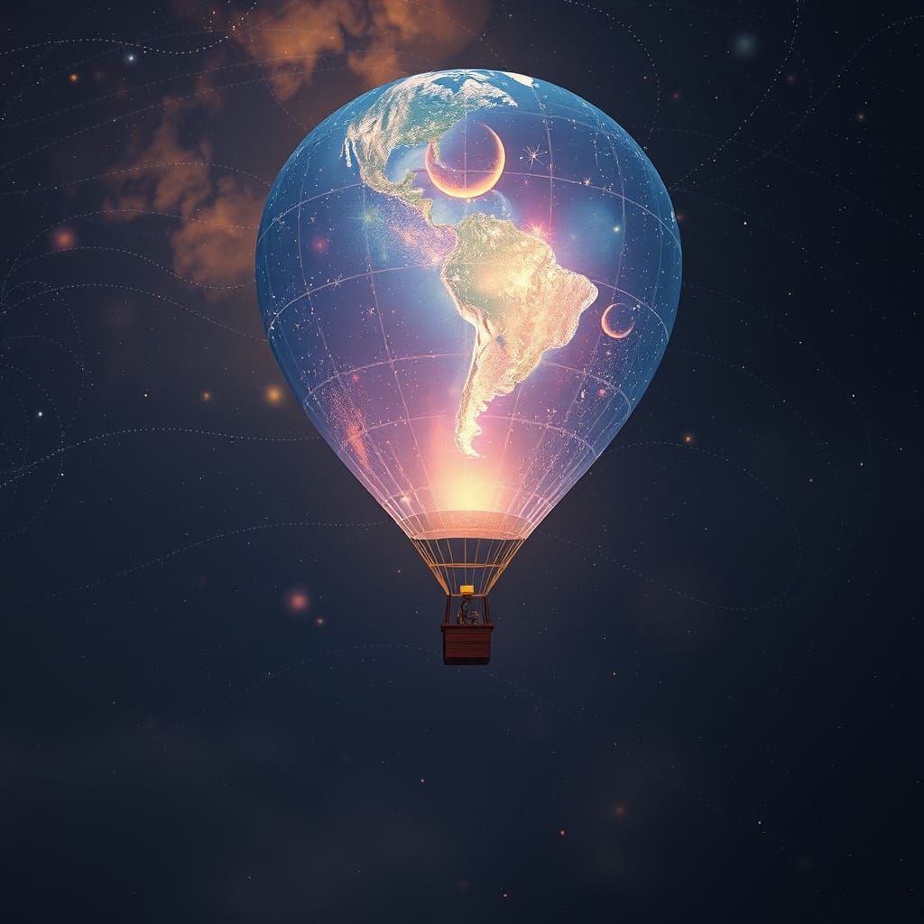 Holographic Astral Hot Air Balloon by Pablo Amaringo