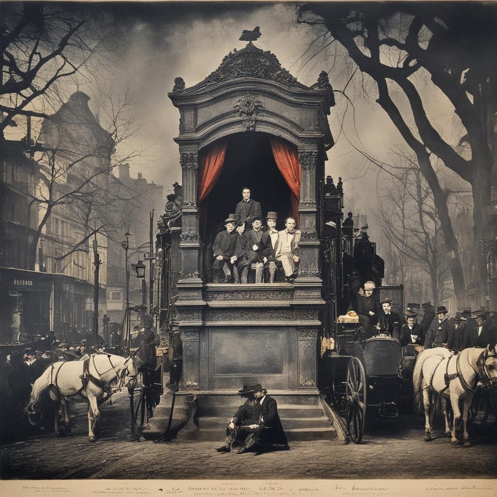 Dreamlike Surrealist Photo of Victorian Carriage at Dusk