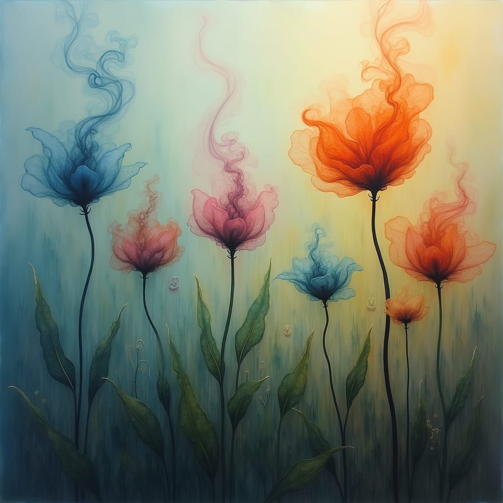 Art by Georgia O'Keeffe, Claude Monet, a mystical garden whe...