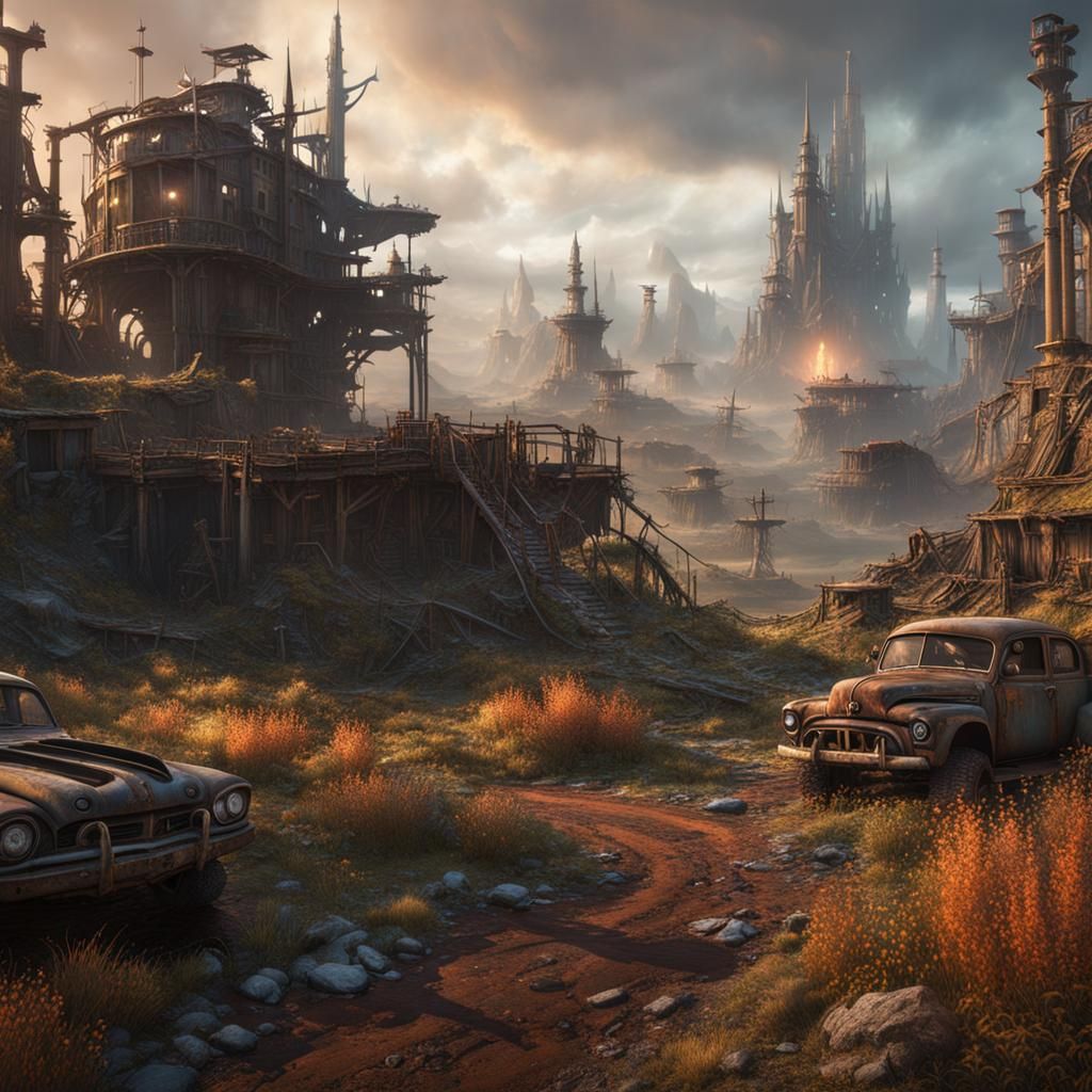 Post-Apocalyptic Wonderland: Detailed Matte Painting