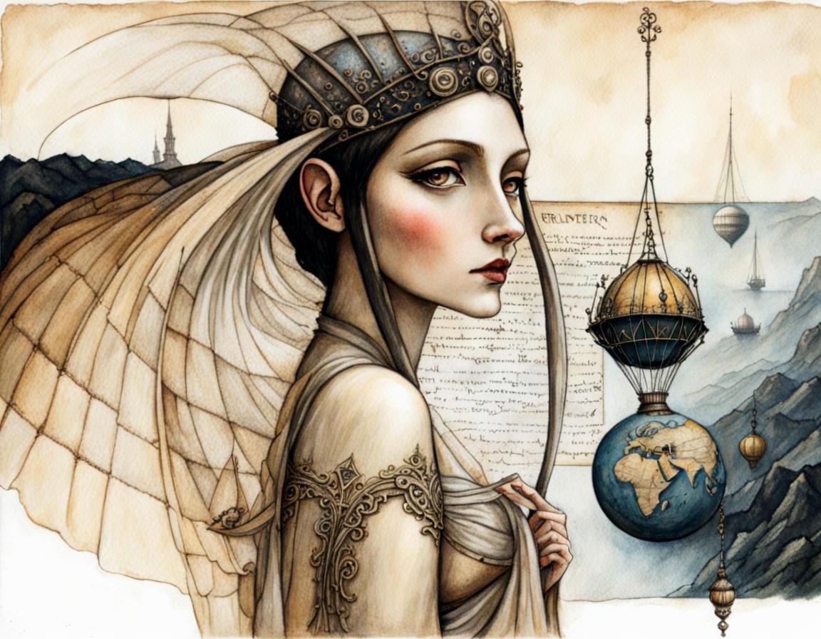 Old Postcard in Art Brut Style