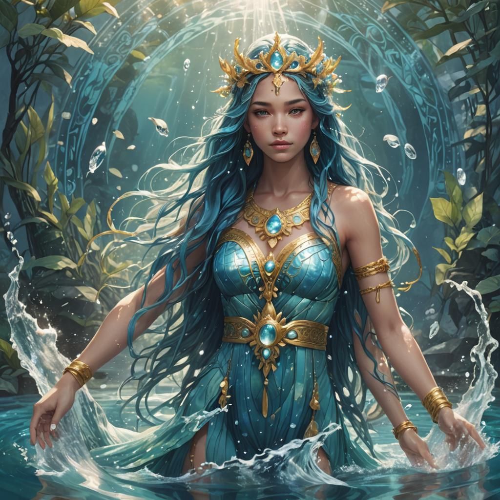 Water Goddess Teen: AI-Generated Interpretation