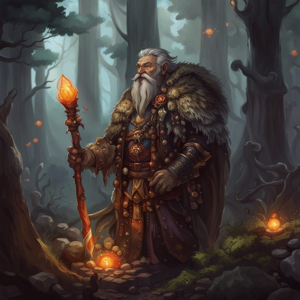 Dwarf Druid in Mushroom Armor, Vox Machina Style