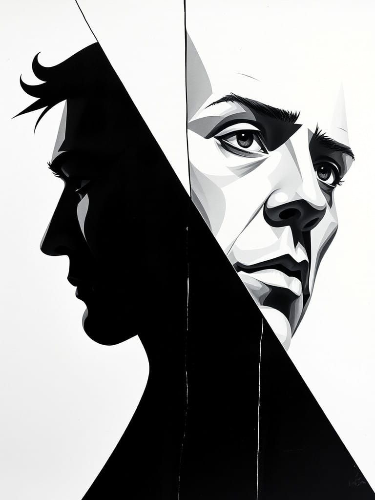 Double Perspective in Monochrome