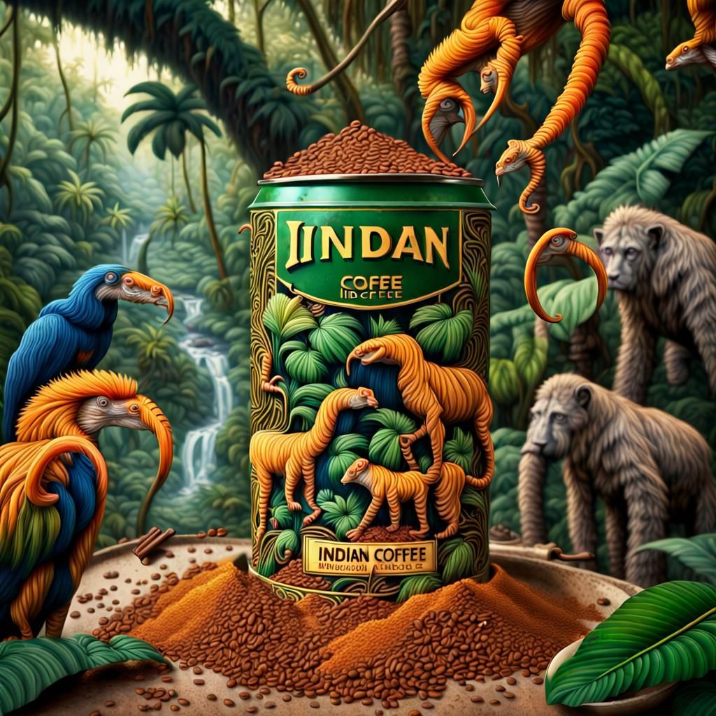 Surreal Jungle World Emerges From Coffee