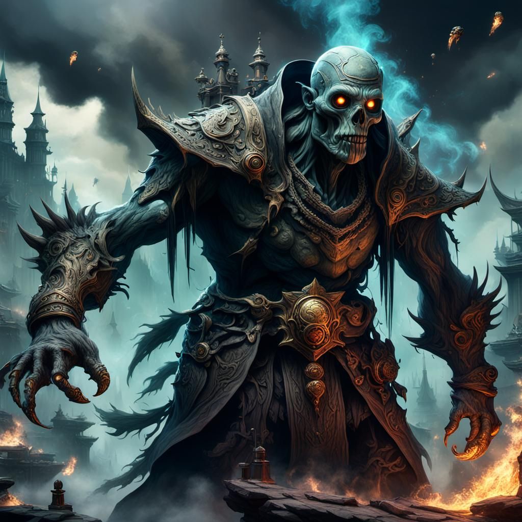 Mysterious Smoke and Flying Creatures in Detailed Matte Pain...
