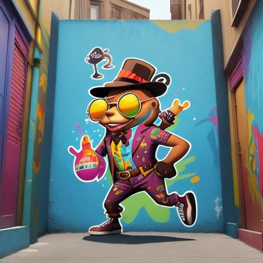 Gopher Dances to Mambo Music: Graffiti Street Art