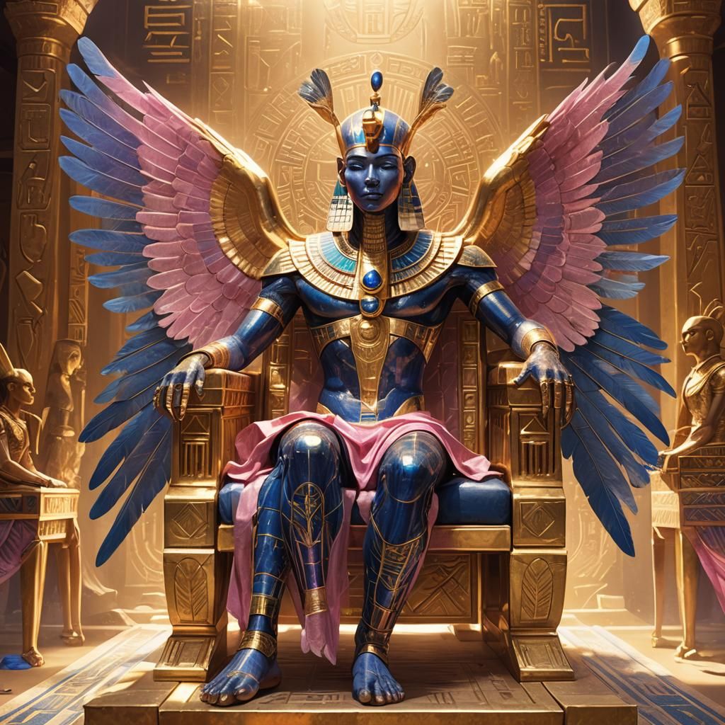 Divine Being Reigns in Golden Hour Egyptian Fantasy