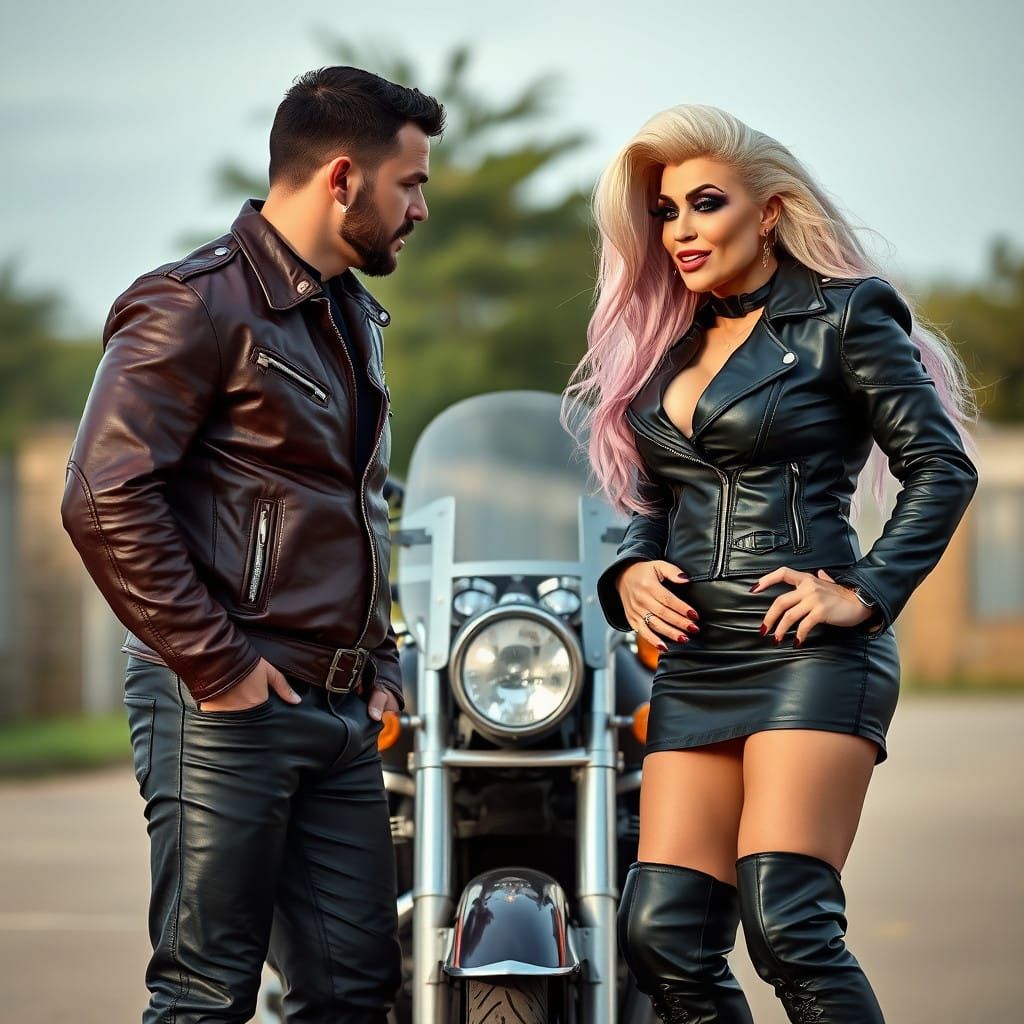 Muscular Biker Meets Glamorous Drag Queen