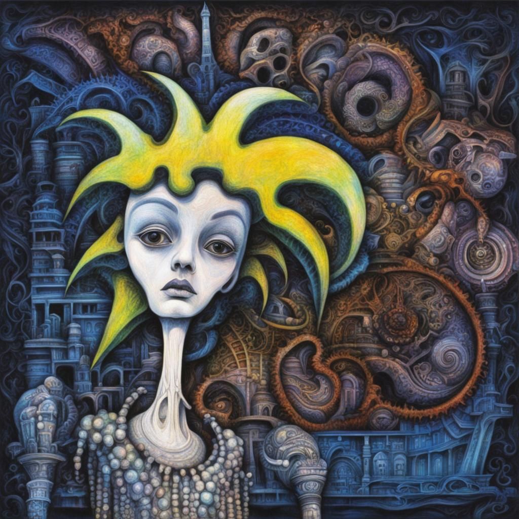 Detailed Biomechanical Landscape in Giger Style