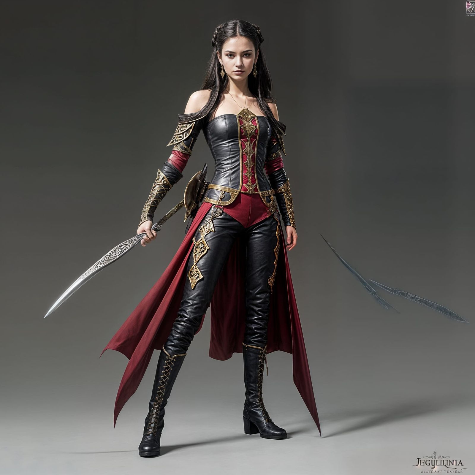 Elegant Assassin in Medieval Armor