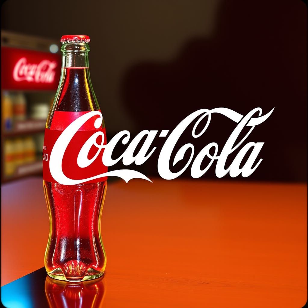 Iconic Coca Cola Bottle in Retro Style