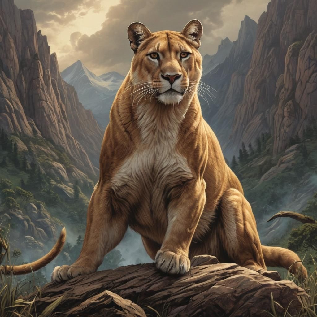 Superman as Mountain Lion Comic Art