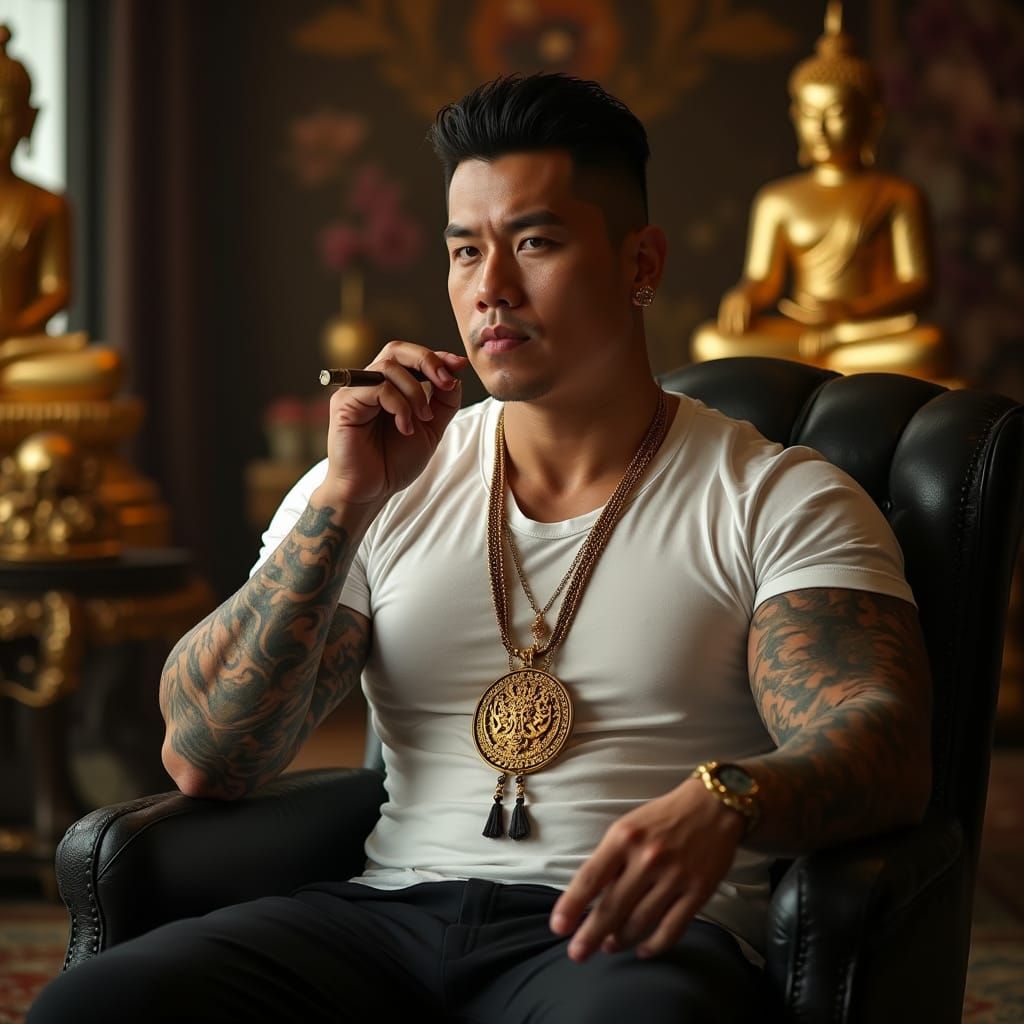 Powerful Mob Boss in Opulent Setting