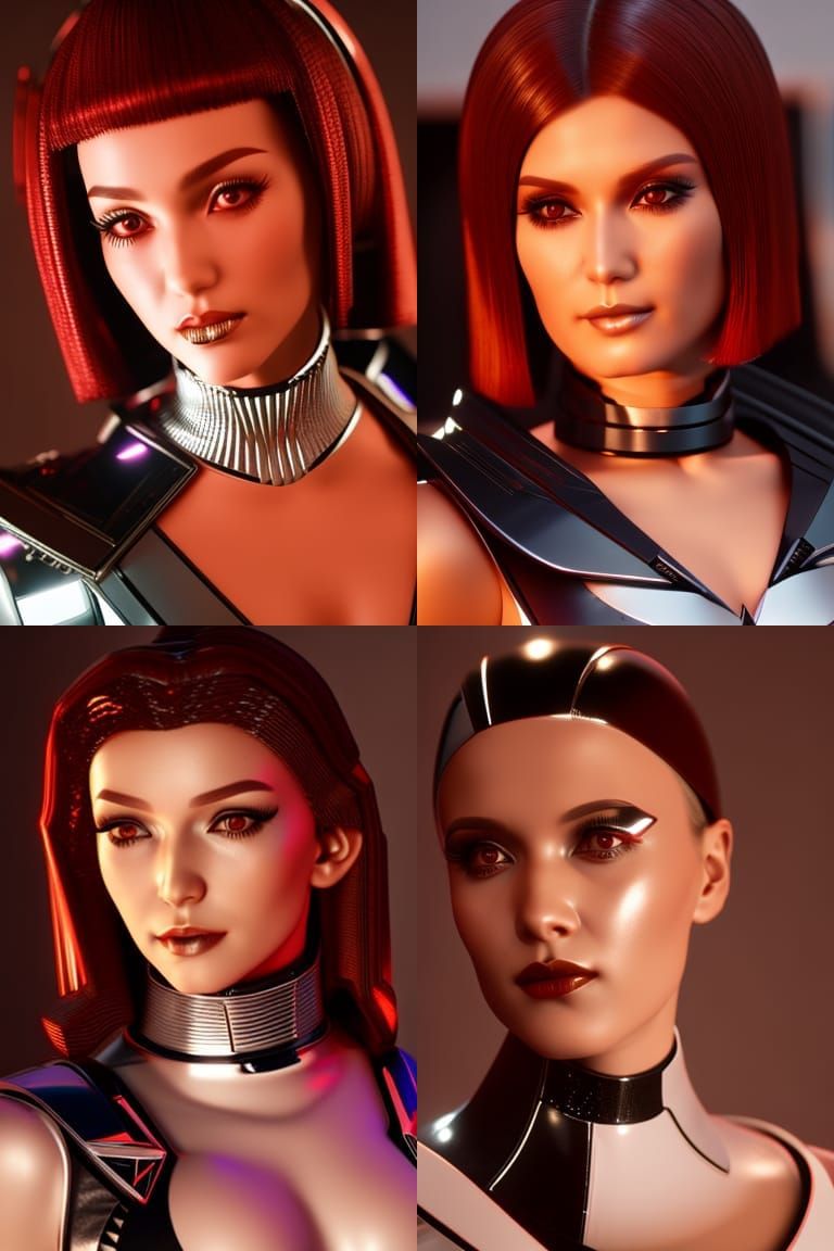 Futuristic Cybernetic Maid in Dystopian Setting