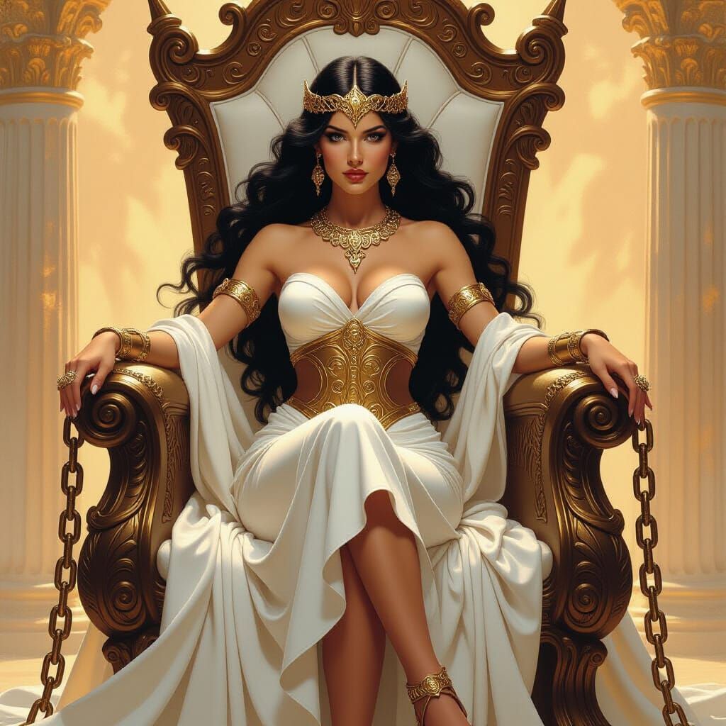 Goddess Hera Bound to a Magical Throne