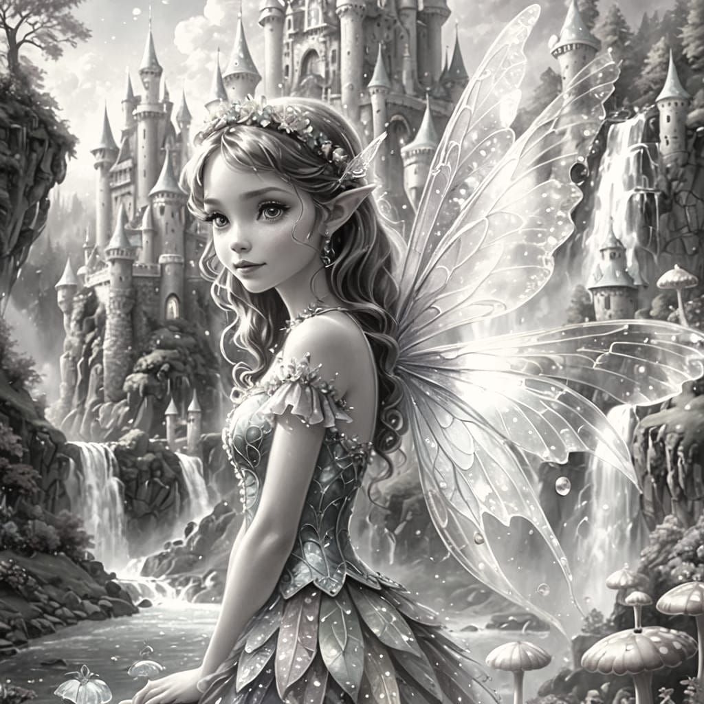 Colorful Fantasy Fairy in Candyland Art Style