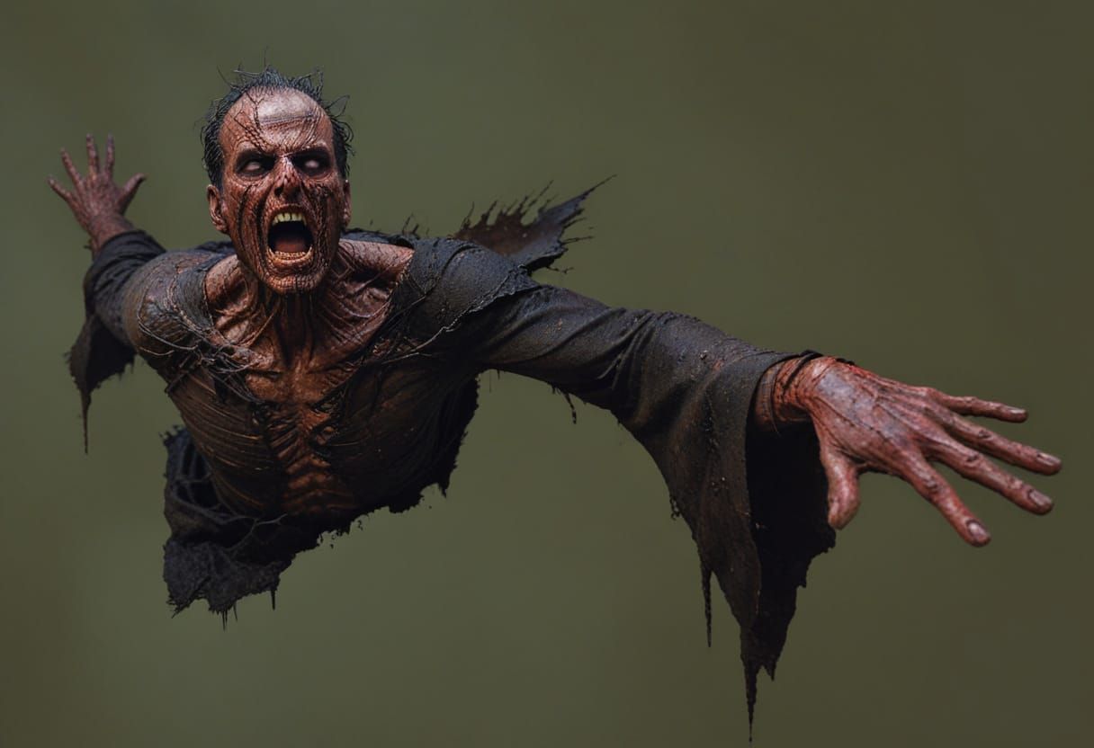 Tortured Face in Ominous Surrealist Style