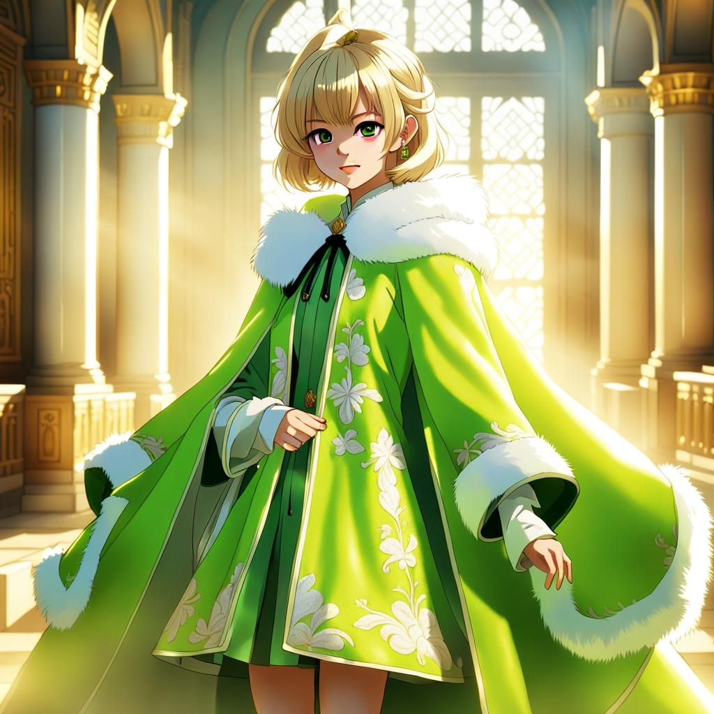 Anime Girl in Korean Royal Dress, Digital Art