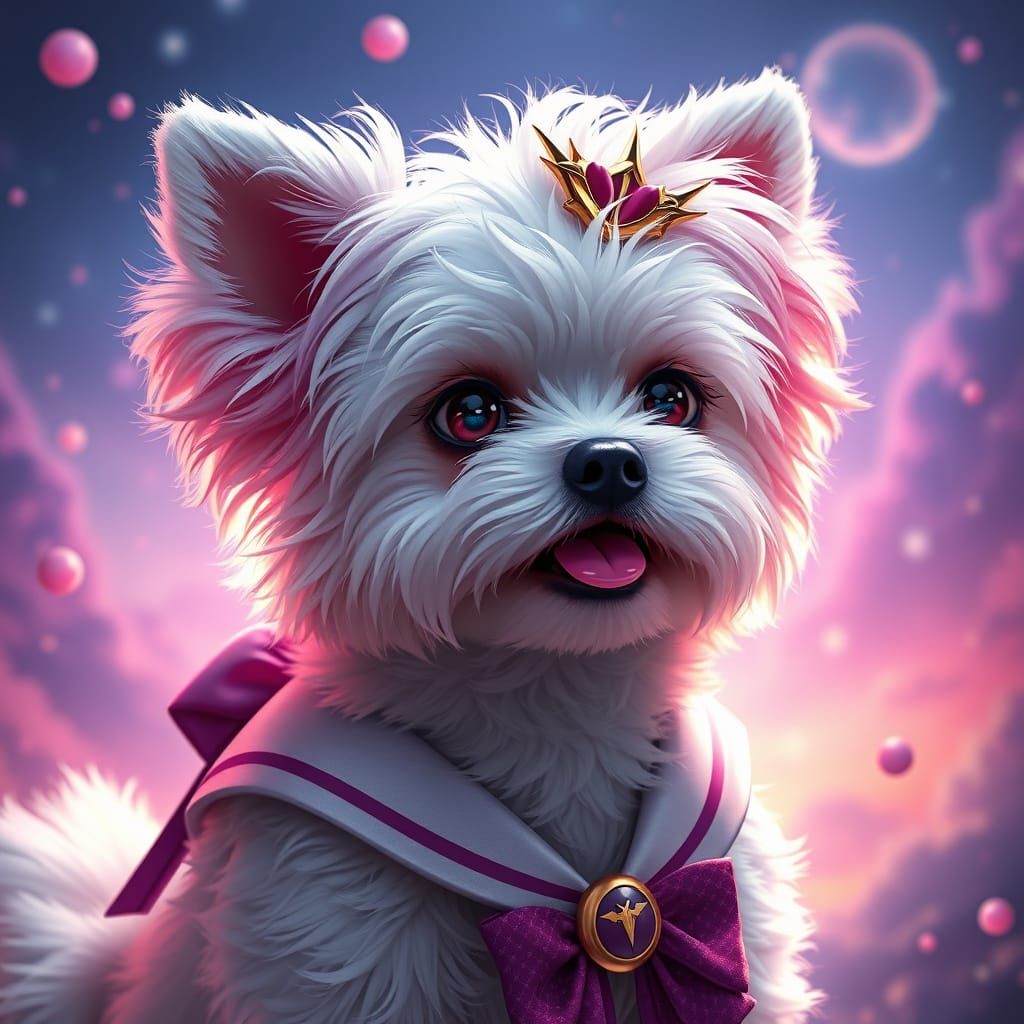 Sailor Bichon: A Canine Crusader in Vibrant Colors