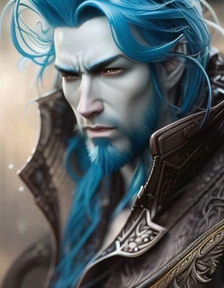 Water Wizard Portrait in Fantasycore Style