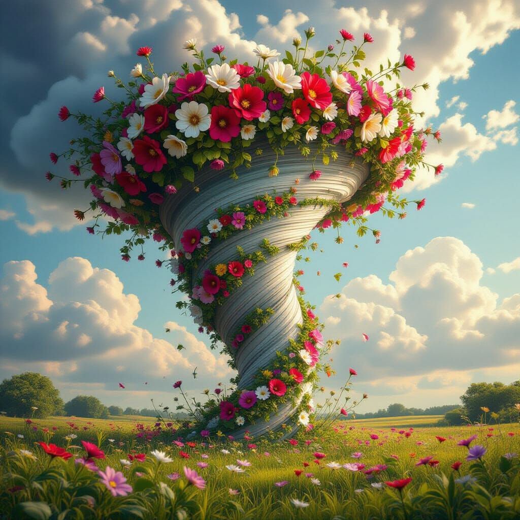 Floral Tornado: A Realistic Digital Rendering
