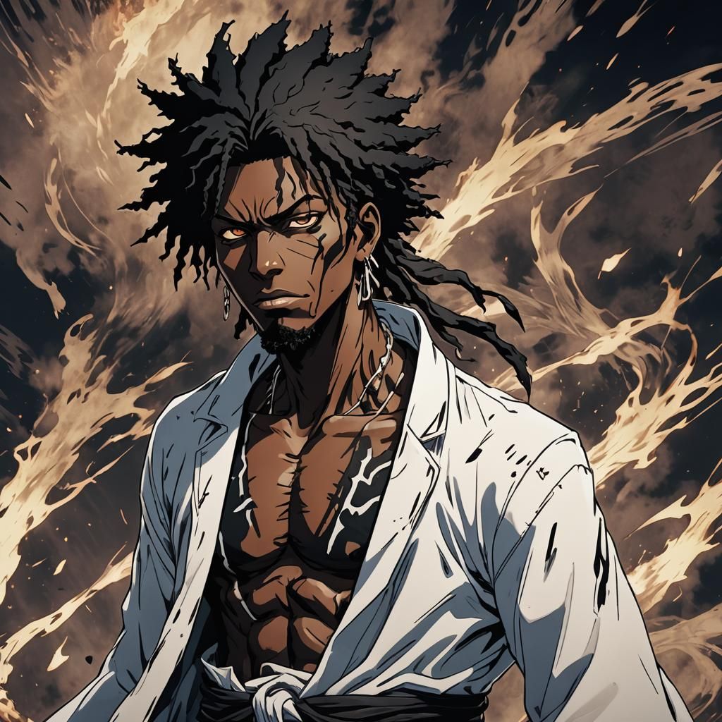 Voodoo Black Man in Anime Style Manga Scan