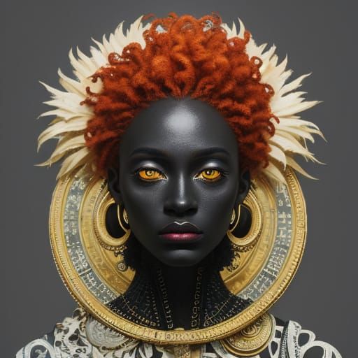 Julian Marx style Black woman surrealism in an abstract world