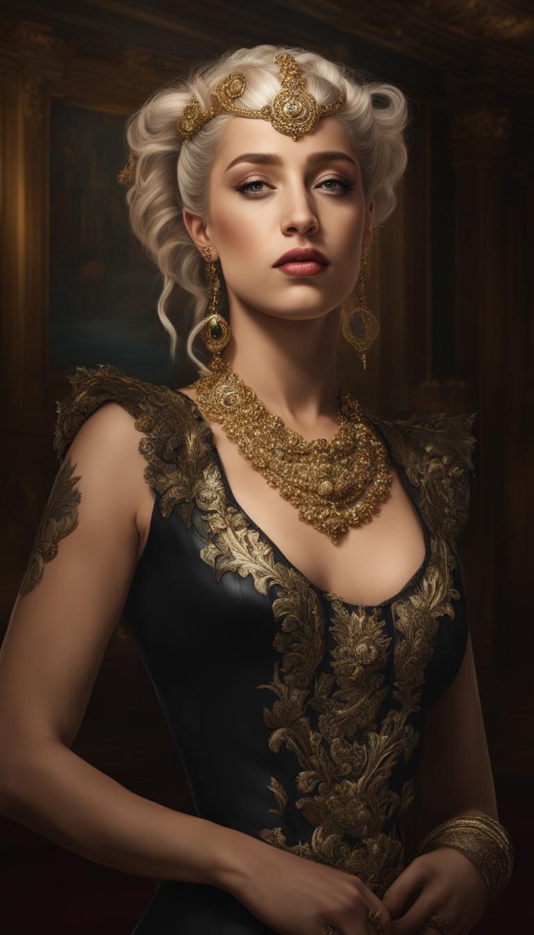 Punk Rock Princess Portrait in Renaissance Style