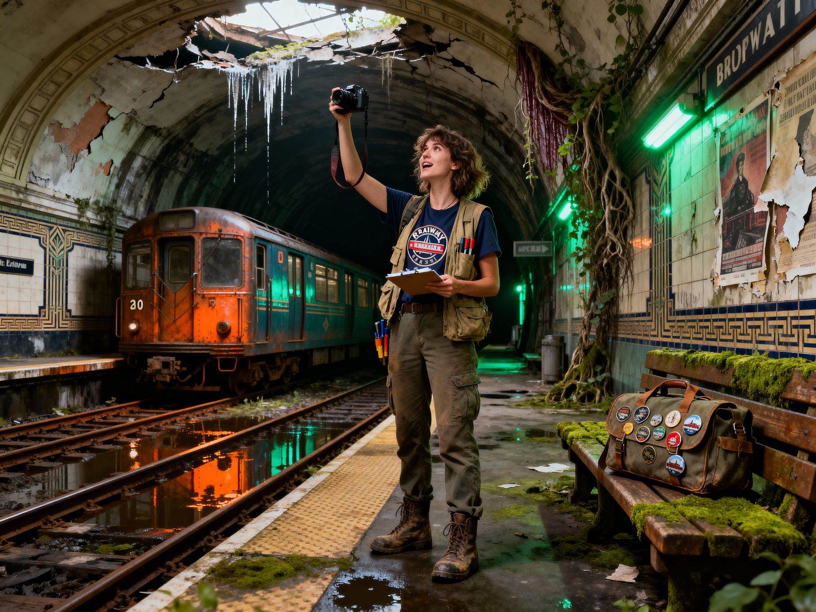 Railway Historian Photographs Vintage Subway Train