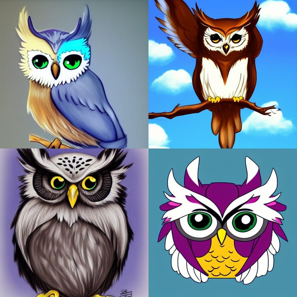 Anime-Style Owl Illustration