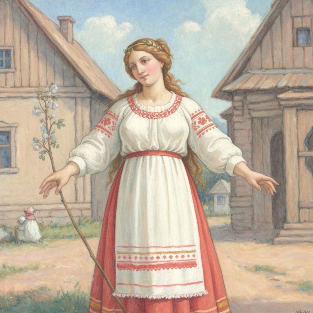 Aphrodite as Babushka in Impressionist Village