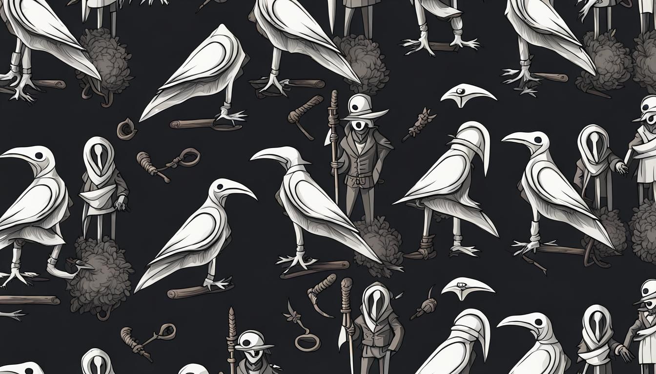 Seamless Plague Doctor Wallpaper Pattern