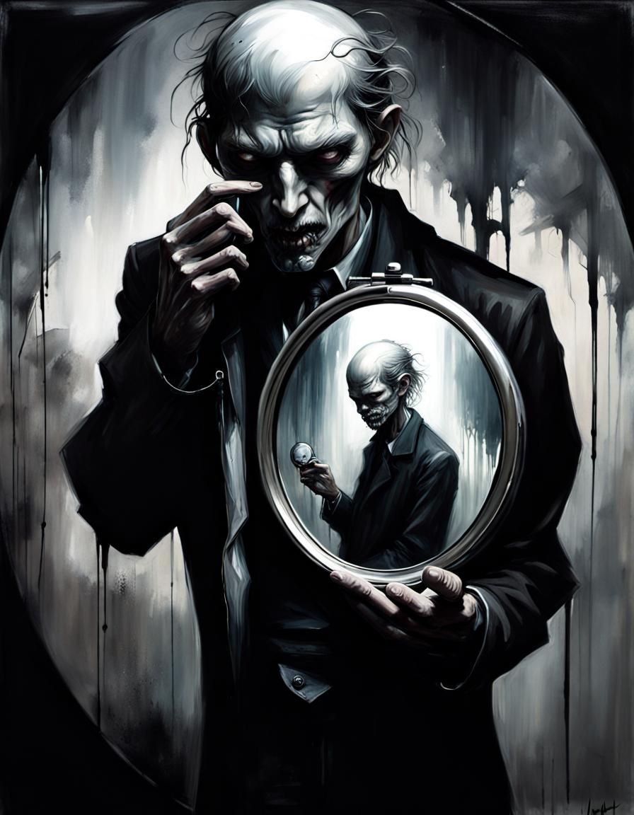 Sinister Whisper: Horror Art in Airbrush Style