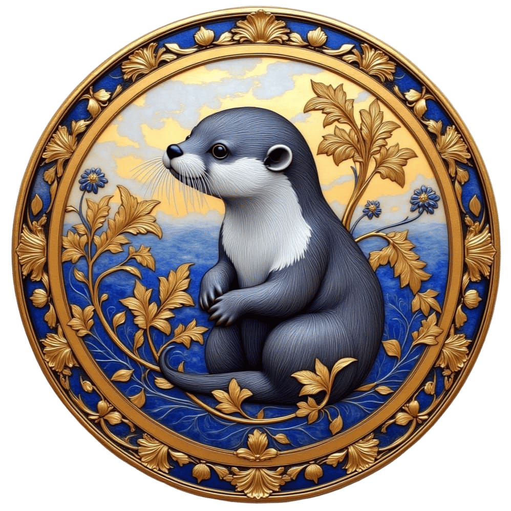 Byzantine Baby Otter in Ornate Style