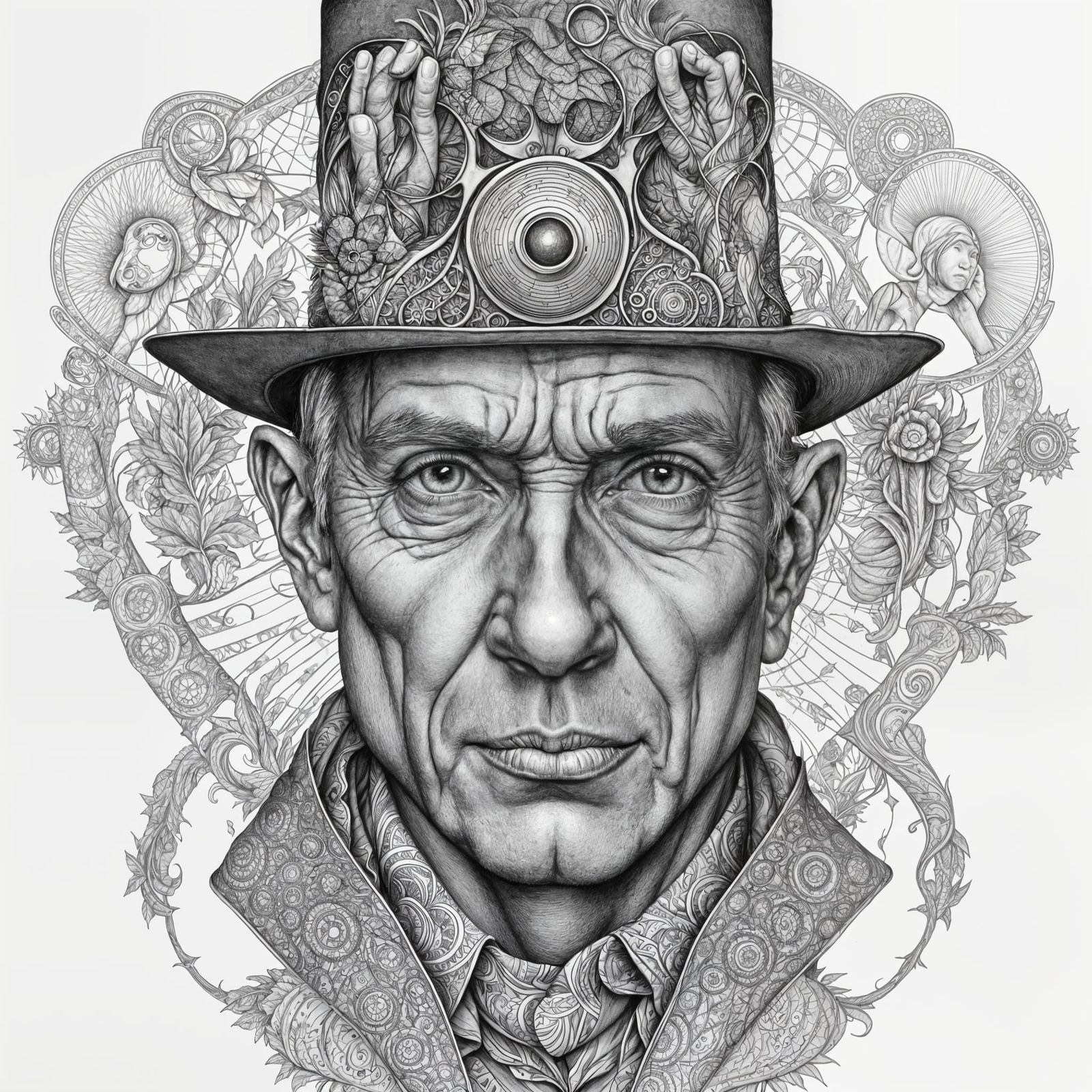 G-Man Liminal Portrait in Pointillist Style