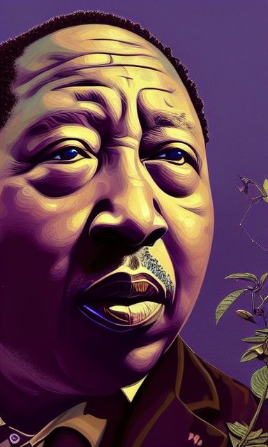 Hyperrealistic Portrait of Muddy Waters in Noir Style