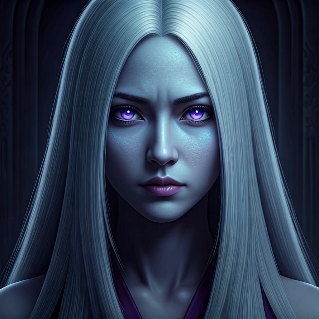 Icy Beauty's Gaze: A Photorealistic Portrait