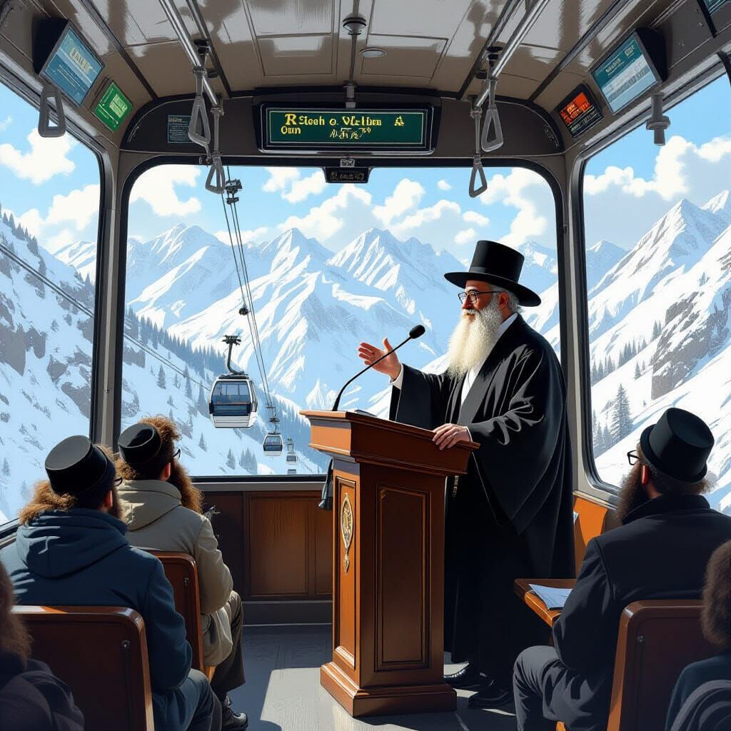 Hasidic Rabbi's Mountain Lecture: Fantasy Realism