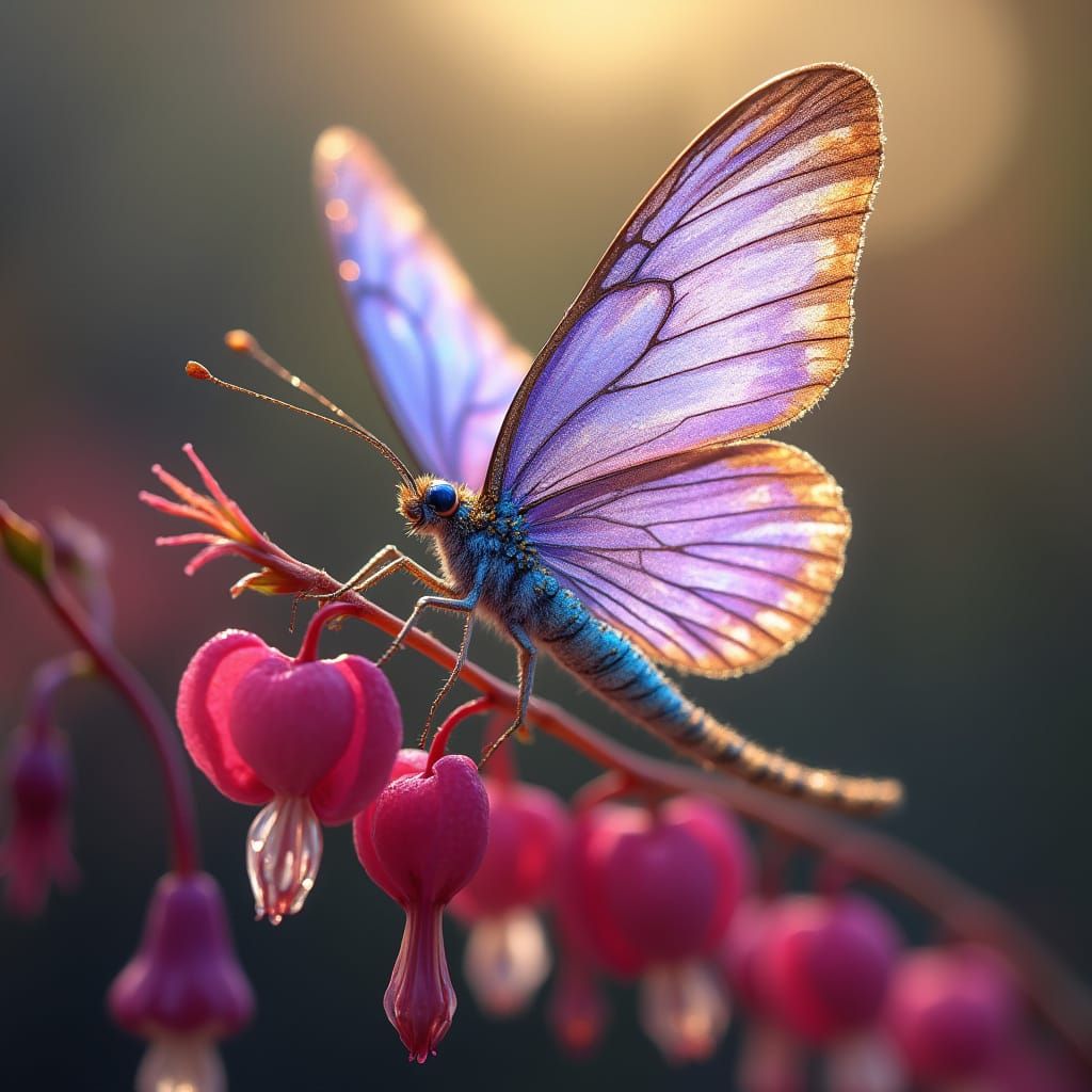 Ethereal Butterfly in Lavender and Gold